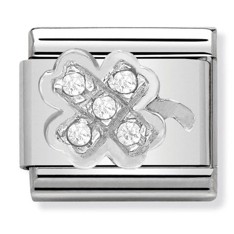 Nomination Composable Classic Link 330304/07 Clover with CZ in 925 Silver