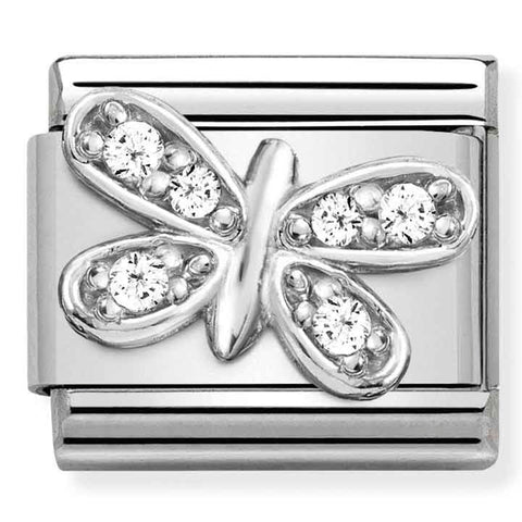 Nomination Composable Classic Link 330304/35 White Butterfly CZ in Silver