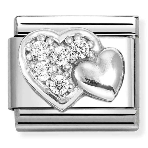 Nomination Composable Classic Link 330304/47 Heart in 925 Silver & Pavé CZ