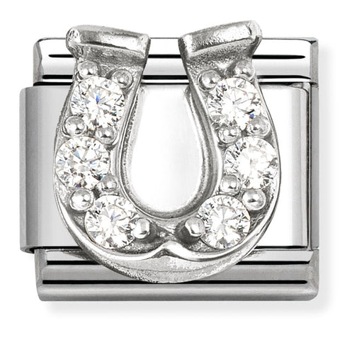 Nomination Composable Classic Link 330304/51 Danish Horseshoe with CZ in 925 Silver