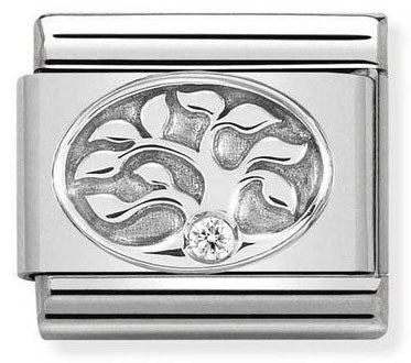 Nomination Composable Classic Link 330311/10 Tree of Life with White CZ in 925 Silver