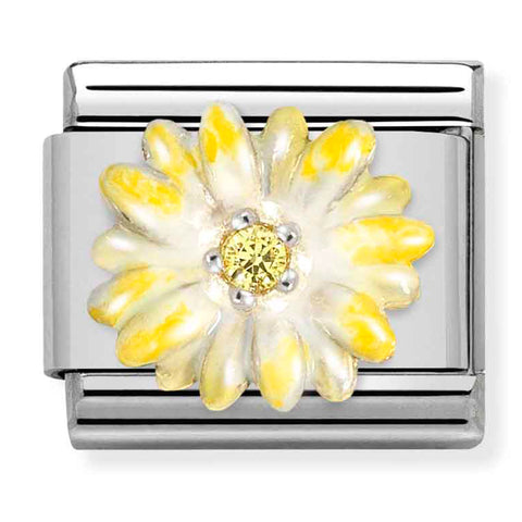 Nomination Composable Classic Link 330321/04 Enamel Yellow Flower in 925 Silver