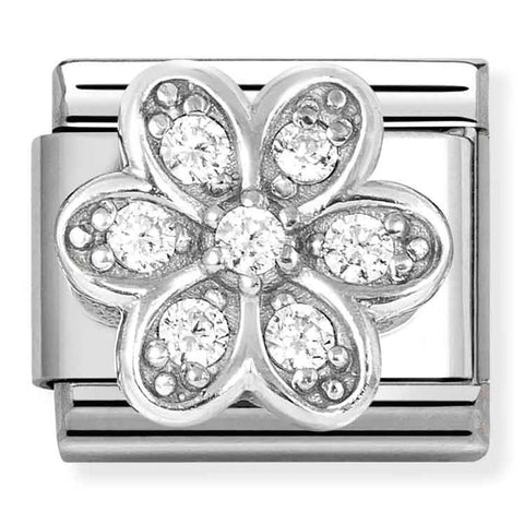 Nomination Composable Classic Link 330322/06 Daisy in 925 Silver & White CZ