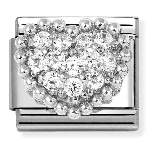 Nomination Composable Classic Link 330322/07 Heart in 925 Silver & White CZ