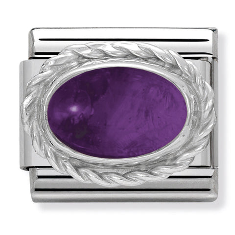 Nomination Composable Classic Link 330504/02 Amethyst Stone in 925 Silver