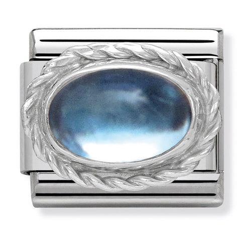 Nomination Composable Classic Link 330504/13 Light Blue Topaz Stone in 925 Silver