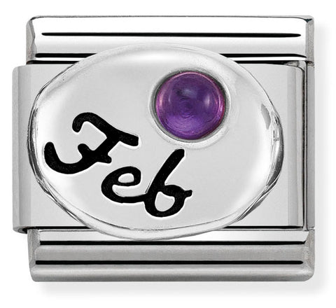 Nomination Composable Classic Link 330505/02 February Amethyst in 925 Silver