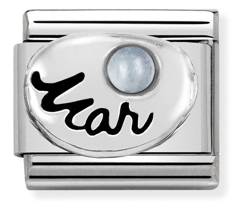 Nomination Composable Classic Link 330505/03 March Aquamarine in 925 Silver