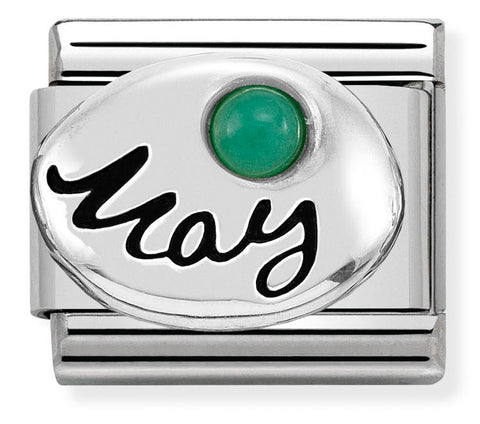 Nomination Composable Classic Link 330505/05 May Emerald in 925 Silver