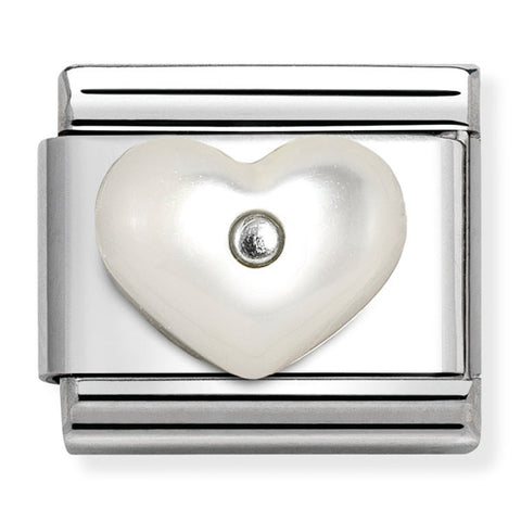 Nomination Composable Classic Link 330509/17 Heart with Mother of Pearl in 925 Silver