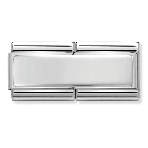 Nomination Composable Classic Double Link 330710/01 Smooth Engravable Plate in 925 Silver