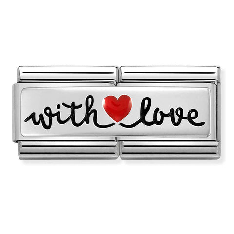 Nomination Composable Classic Double Link 330721/09 Heart with Love in Silver
