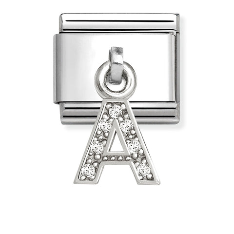 Nomination Composable Classic Link 331818/01 Letter A Charm with CZ in 925 Silver