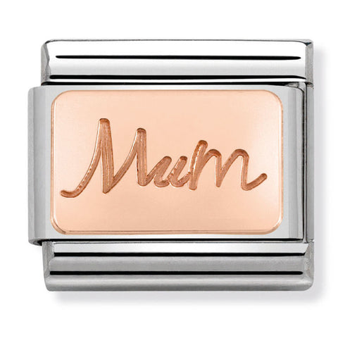 Nomination Composable Classic Link 430101/34 Mum Plate in 9K Rose Gold