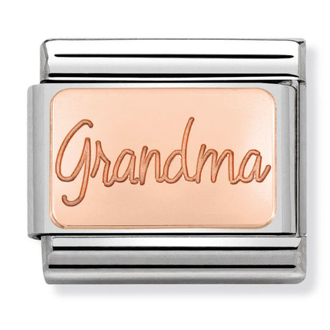 Nomination Composable Classic Link 430101/36 Grandma Plate in 9K Rose Gold