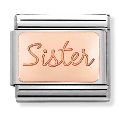 Nomination Composable Classic Link 430101/38 Sister Plate in 9K Rose Gold
