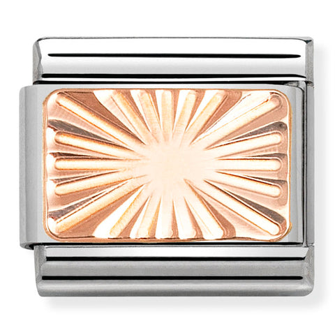 Nomination Composable Classic Link 430101/56 Sunray Etched Detail in 9K Rose Gold
