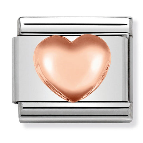 Nomination Composable Classic Link 430104/22 Raised Heart in 9K Rose Gold