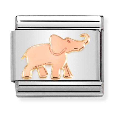 Nomination Composable Classic Link 430104/45 Elephant in 9K Rose Gold