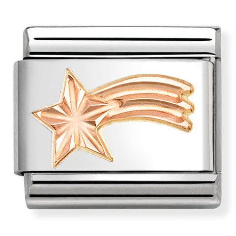 Nomination Composable Classic Link 430104/58 Shooting Star Etched Detail in 9K Rose Gold