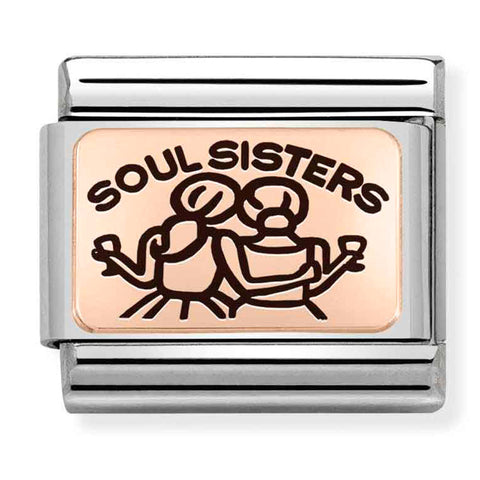 Nomination Composable Classic Link 430111/09 Soul Sisters in 9K Rose Gold