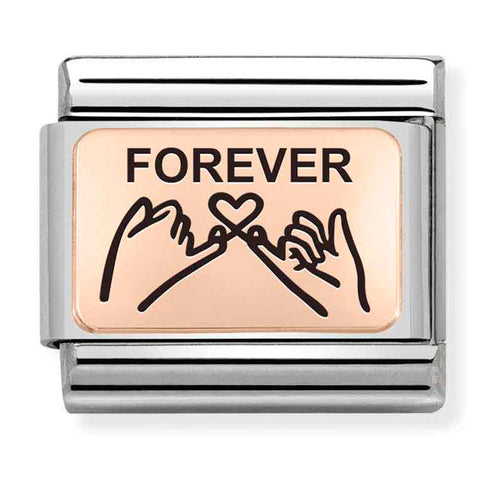 Nomination Composable Classic Link 430111/12 Forever Hands in 9K Rose Gold