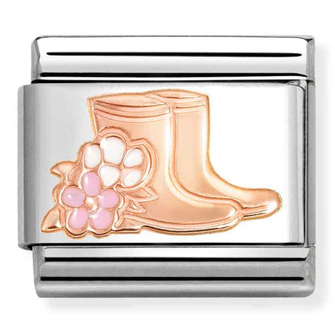 Nomination Composable Classic Link 430202/20 Wellies 9K Rose Gold and Enamel