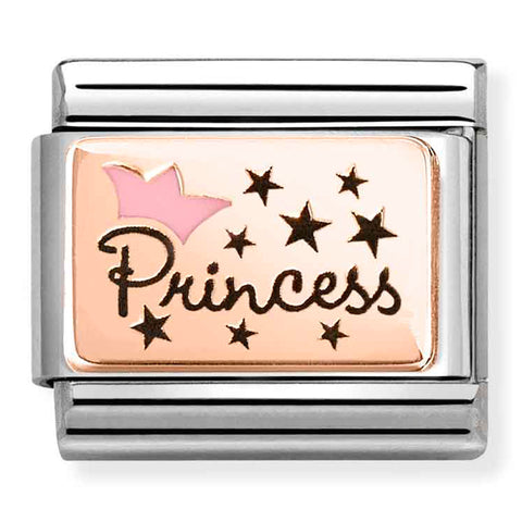 Nomination Composable Classic Link 430204/02 Princess in 9K Rose Gold & Enamel