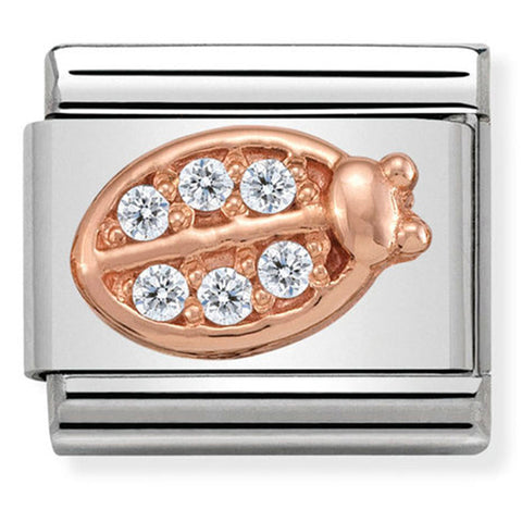 Nomination Composable Classic Link 430302/15 Ladybug 9K Rose Gold & CZ