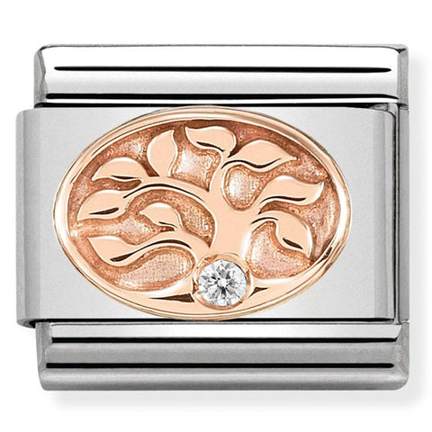 Nomination Composable Classic Link 430305/12 Tree of Life in 9K Rose Gold & CZ