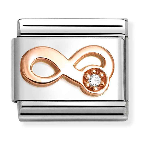 Nomination Composable Classic Link 430305/46 Infinity 9K Rose Gold & White CZ