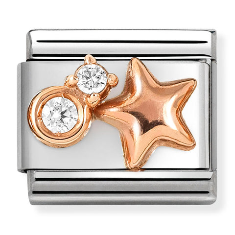 Nomination Composable Classic Link 430305/50 Star with CZ in 9K Rose Gold