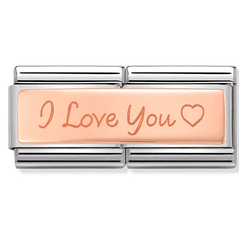 Nomination Composable Classic Double Link 430710/04 I Love You in 9K Rose Gold