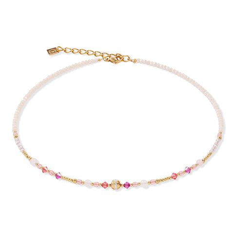 Coeur de Lion Natural Rose Quartz & Gold Necklace