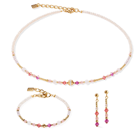 Coeur de Lion Natural Rose Quartz & Gold Bracelet