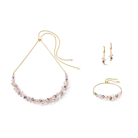 Coeur de Lion Radiating Adjustable Gold, Silver & Shimmering Pink Bracelet