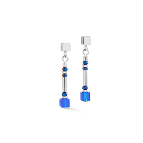 Coeur de Lion GeoCube Tonal Blue Earrings
