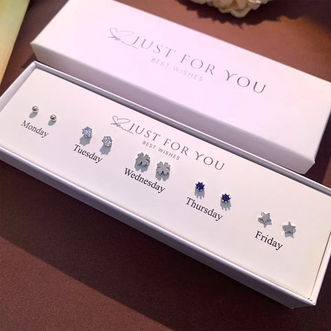 Box Set Star, Clover & Cubic Zirconia Earrings