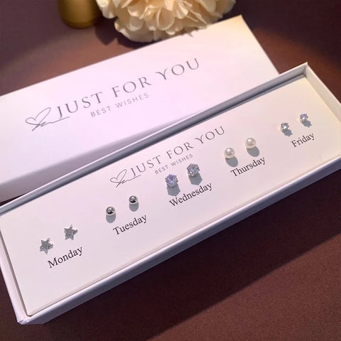 Box Set Star, Pearl & Cubic Zirconia Stud Earrings