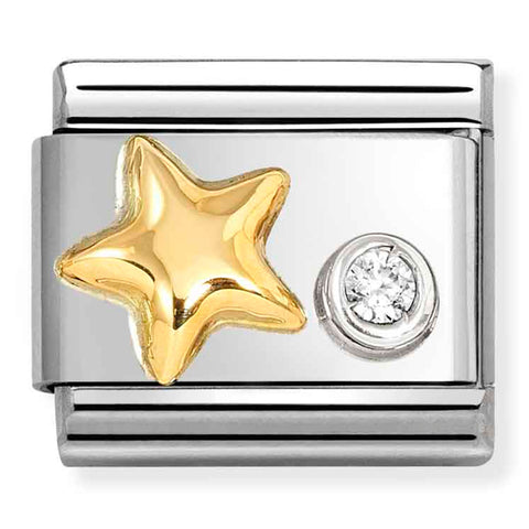 Nomination Composable Classic Link 630301/01 Star in 18K Gold, Silver & CZ