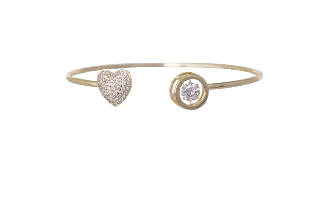 Equilibrium Sparkle Heart Gold Bangle ON SALE Luminous Treasures - Main Image