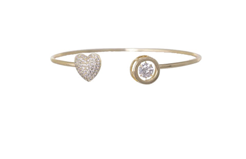 Equilibrium Sparkle Heart Gold Bangle