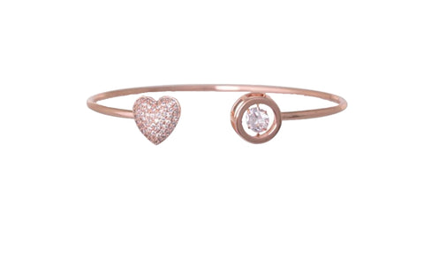 Equilibrium Sparkle Heart Rosegold Bangle