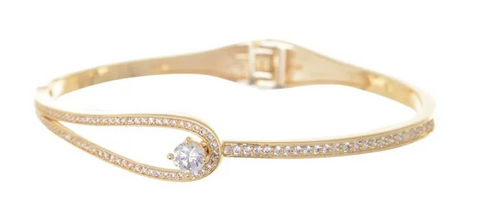 Equilibrium Sparkle Loop Gold Bangle