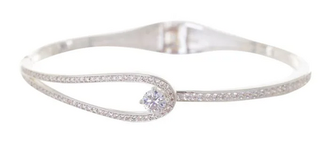 Equilibrium Sparkle Loop Silver Bangle