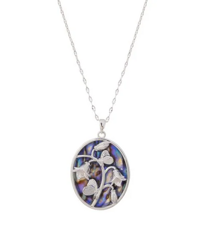 Equilibrium Flowers Long Paua Shell Necklace