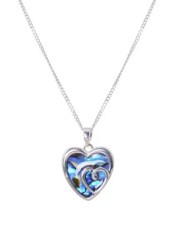 Equilibrium Double Hearts Paua Shell Necklace