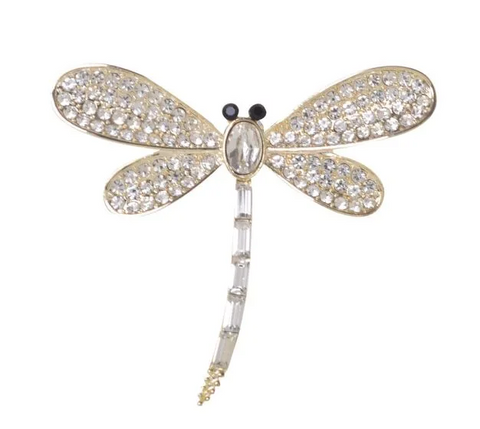 Equilibrium Sparkle Dragonfly Gold Brooch