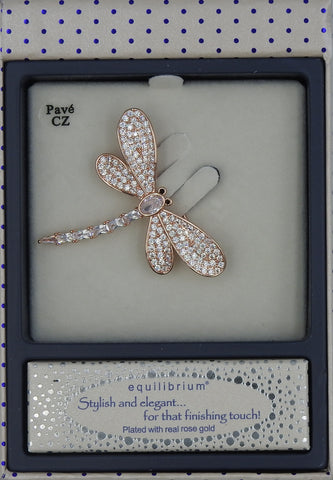 Equilibrium Sparkle Dragonfly Rosegold Brooch