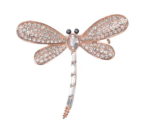Equilibrium Sparkle Dragonfly Rosegold Brooch